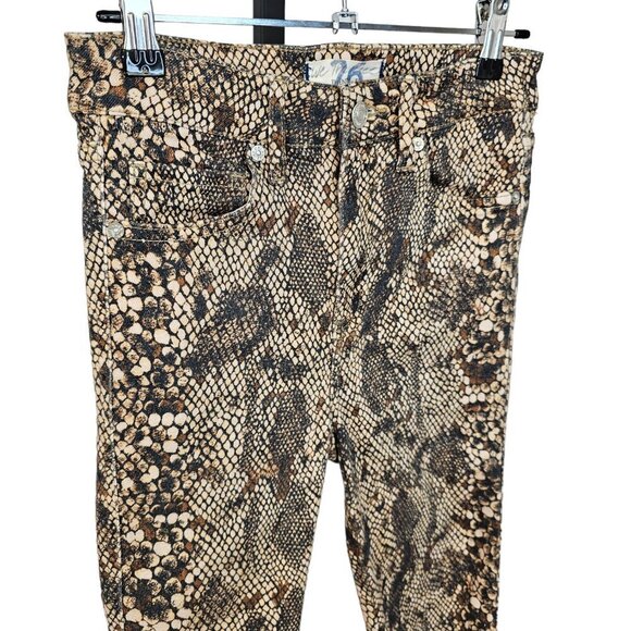 Free People We The Free Womens High Waist Denim Leggings Snake Skin Size 26 - Picture 10 of 11